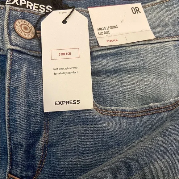 Express Ankle Legging Mid Rise Stretch 0 reg NWT - Picture 3 of 9